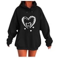 thumbnail image 1 of 2025 Fall Fashion Clothing Heart Hoodies for Women Trendy Printed Hooded Sweatshirt Casual Loose Hoodies Comfortable Long Sleeve Pullovers with Pocket and Drawstrings, 1 of 4