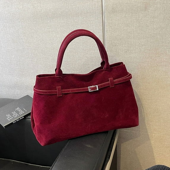 2025 Fall New Women's Suede Tote Bag - Y2K Retro Vintage Shoulder Purse with Top Handle for Work & College
