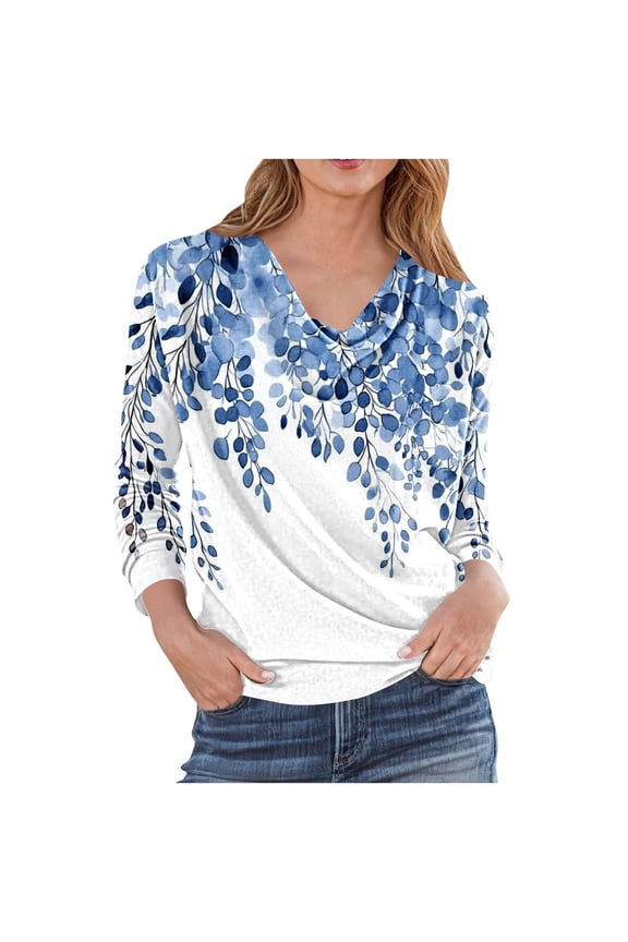 2025 Fall Tops for Women Cowl Neck Long Sleeve Boho Shirts Oversized Tunic Dressy Casual Blouses 2025 Fashion