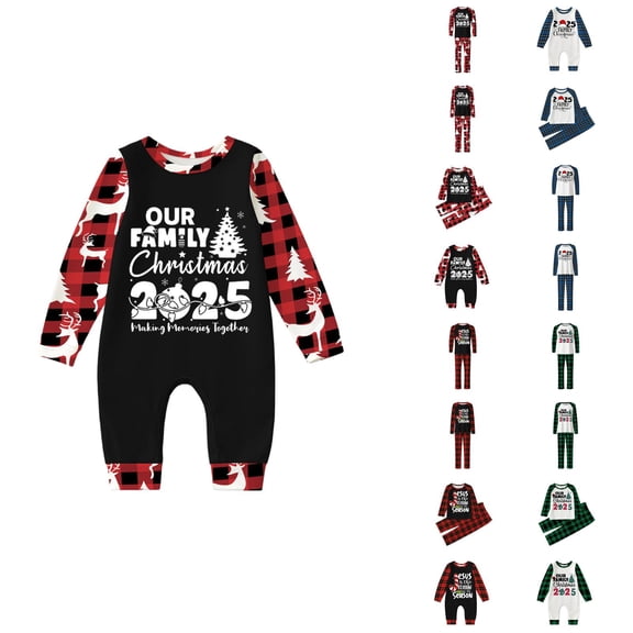 2025 Family Christmas Pajamas Matching Sets Xmas Pjs for Womens Mens Holiday Home Sleepwear Set Jammies