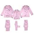 2025 Family Satin Christmas Pajamas Sets Solid Silk Xmas Pjs Matching
