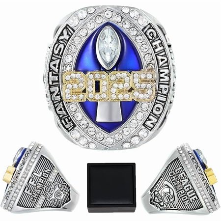 2025 Fantasy Football Championship Ring with Box League Champion Trophy Rings Premium Award for Winne