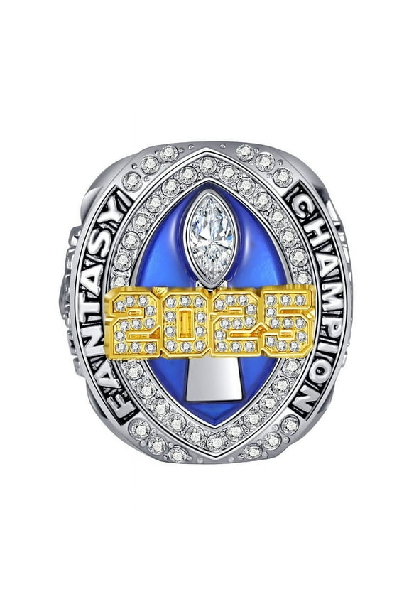 2025 Fantasy Football Championship Ring with Wooden Box League Champion Trophy Rings Premium Award for Winner