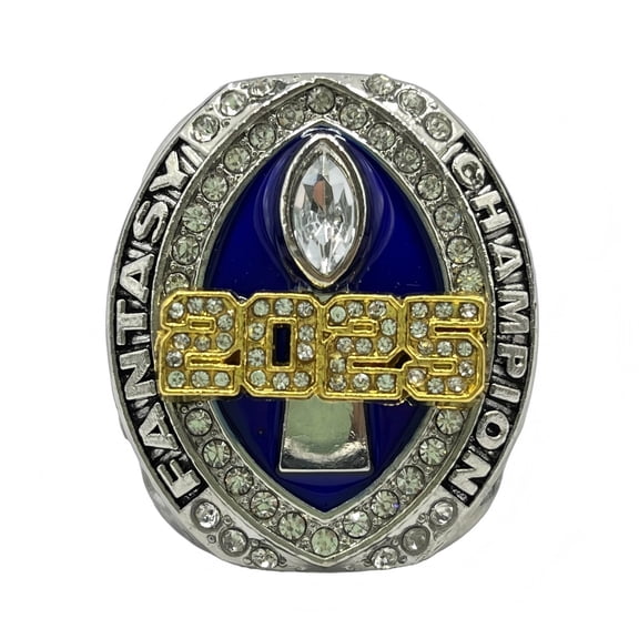 2025 Fantasy Football League Championship Trophy Rings Prize with Display Case