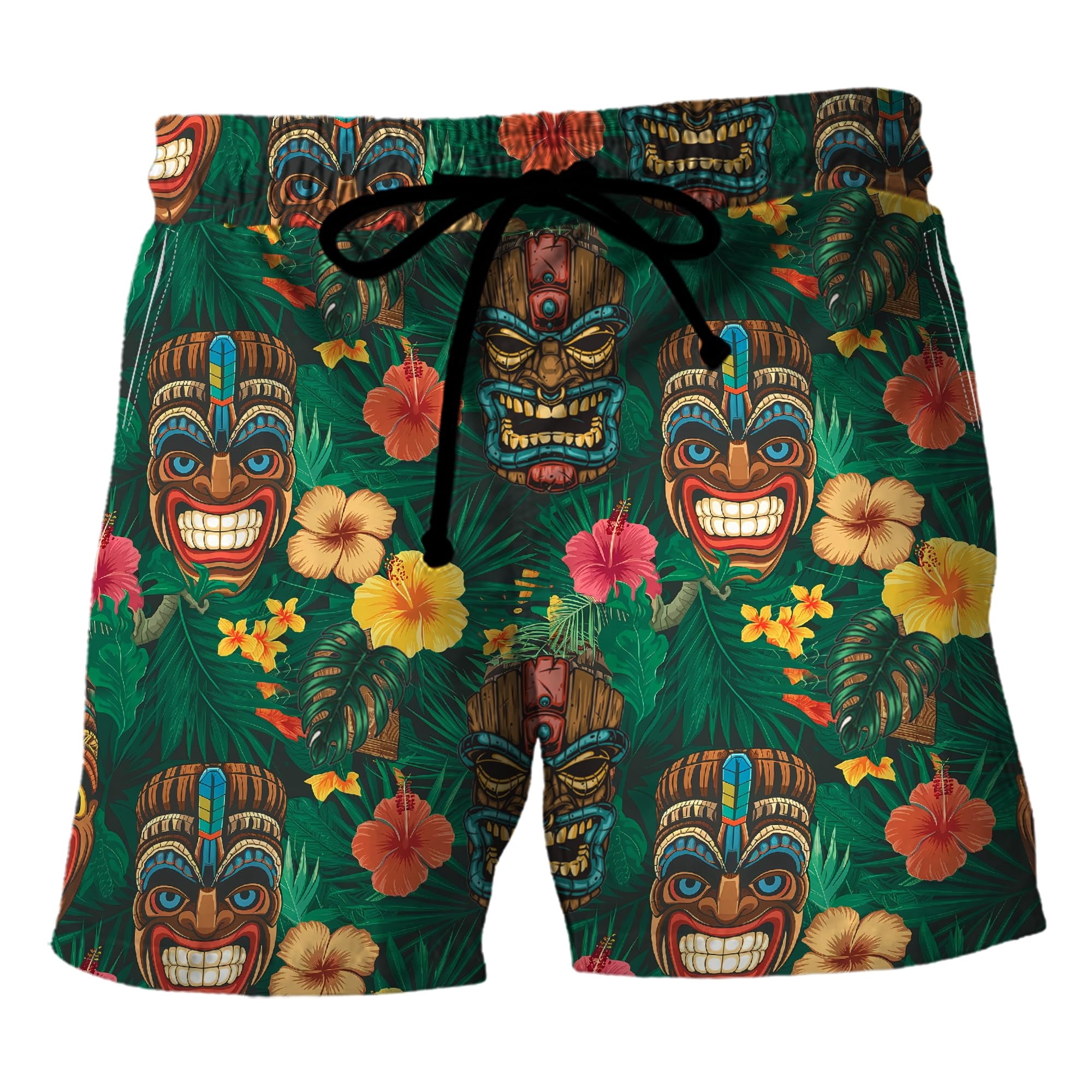 2025 Fashion Hawaiian Tiki 3D Printed Beach Shorts Casual Child Aloha ...