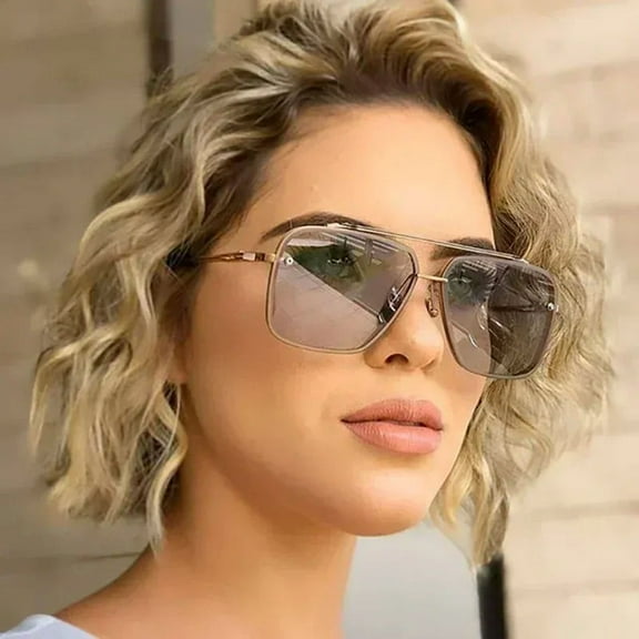 2025 Fashion Square Luxury Design Sunglasses Men Women Flight Seven Rock Mach Six Style Gradient Pilot Sunglasses Oculos De Sol