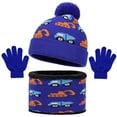 thumbnail image 1 of 2025 Fashion Winter Scarf - Winter Accessories Set for Kids Cozy Knitted Scarf Hat and Mittens Bundle for Winter Outings and Casual Home Wear,Color:Blue, 1 of 7
