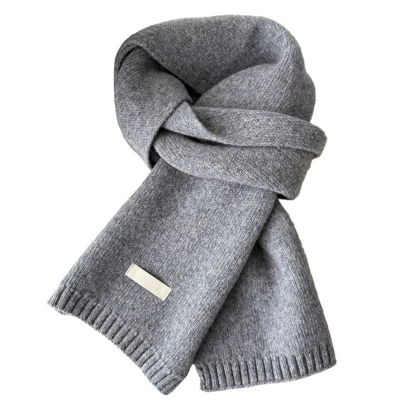 2025 Fashion Winter Scarf - Winter Wool Knitted Scarf Women Men Solid Color Ribbed Knit Long Neck Scarf Pashmina Soft Warm Collar Scarf 64.96'',Color:Grey2