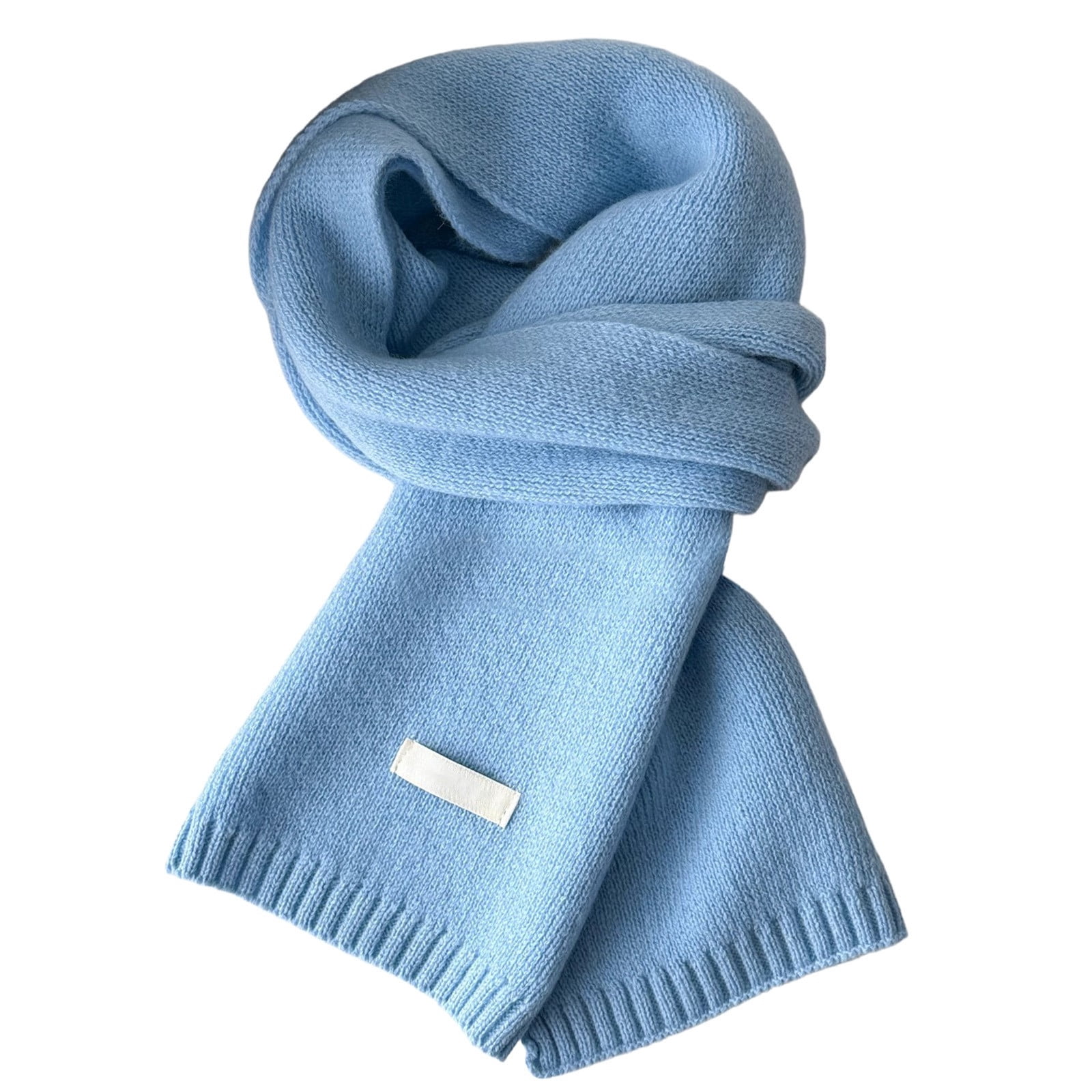 2025 Fashion Winter Scarf - Winter Wool Knitted Scarf Women Men Solid ...