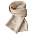 thumbnail image 1 of 2025 Fashion Winter Scarf - Winter Wool Knitted Scarf Women Men Solid Color Ribbed Knit Long Neck Scarf Soft Warm Collar Scarf 64.96'',Color:White2, 1 of 3