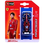 Bburago 164 Diecast - 2025 Ferrari SF-25, Charles Leclerc - Formula Racing Model Replica, Blister Card, Rolling Wheels, Licensed Collectible Vehicle