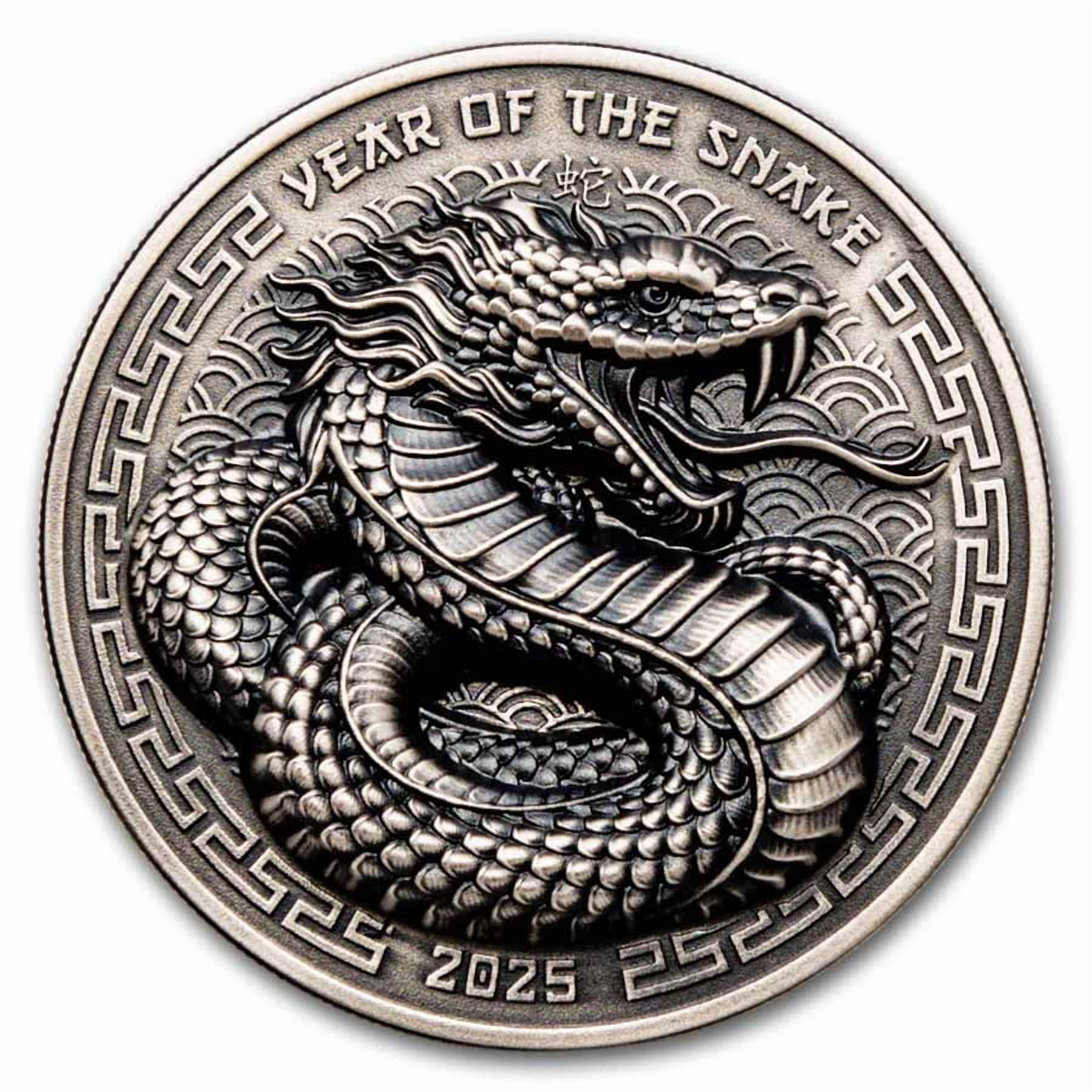 2025 Fiji 1 oz Silver Year Of The Snake Antiqued Finish UHR