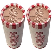 Collectible 2025 Final Issue Penny, 2 Rolls BU Philadelphia & Denver Mints, Last U.S. Mint One Cent