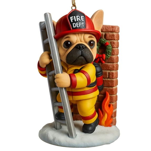 2025 Firefighter Christmas Statue Decorations, Figurine Home Tabletop Decorations,Festive Firefighter Ornaments for Decorating Christmas Trees,Gifting to Firefighters, Colleagues or Loved Ones,D