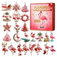 thumbnail image 1 of 2025 Flamingo Advent Calendar – 24 Unique Flamingo Christmas Ornaments, Tropical Holiday Decorations, Perfect for Flamingo Lovers, Collectors, 1 of 7
