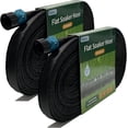 thumbnail image 1 of 2025 Flat Soaker Hose 150 ft for Garden, 150' (75ft x 2) Linkable Drip Hose Diy Garden Irrigation System Saving 80% Water, Dual-layer Leak-free Design Water Hose with Holes, 1 of 8