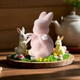 thumbnail image 1 of 2025 Flocked Bunny Easter Decorations Rabbit Statue Decor Foam Bunny Figurines Collectible Figurines Home Table Decor, 1 of 7