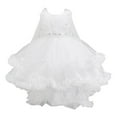thumbnail image 1 of 2025 Flower Girl Dress Cap Sleeve Pearls First Communion Dresses for Girls Toddler Tulle Wedding Party Gown Pink Tutu Skirt Girls Tutu Dress, 1 of 9