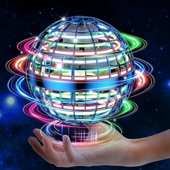 Flying Orb Ball Toys 360°Rotating Soaring Hover Orb Boomerang Spinner Magic LED Light Flying Ball Toys Hand Controlled Spinning Drone Ball Galaxy Ball for Kids Adults Indoor Outdoor, Ages 6+