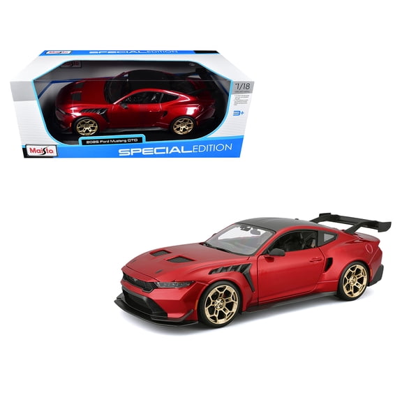 2025 Ford Mustang GTD Red Metallic with Black Top "Special Edition" Series 1/18 Diecast Model Car by Maisto