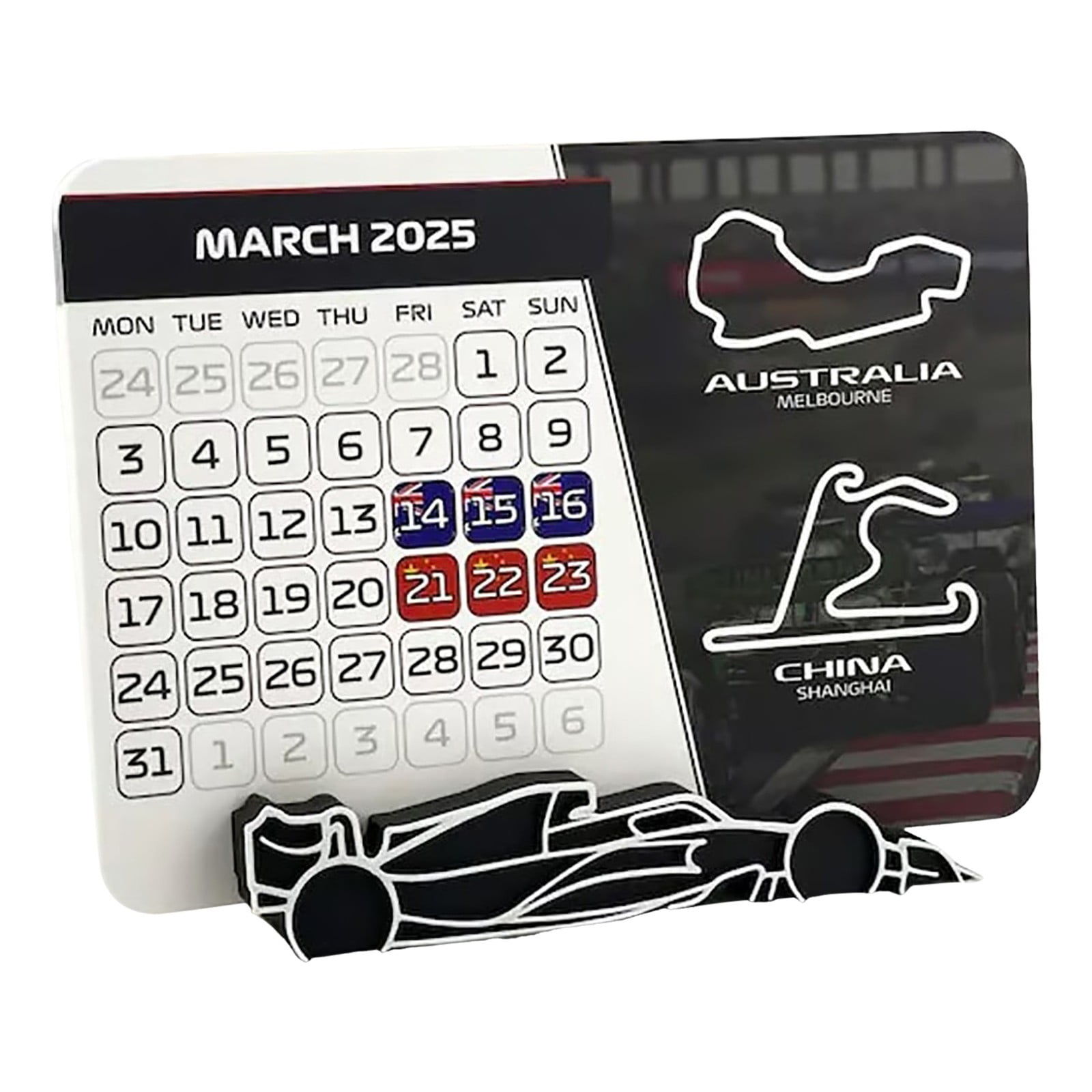 2025 Formula 1 Racing Calendar, 2025 Desktop Calendar with F1 Car Stand