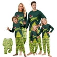thumbnail image 1 of 2025 Fun Holiday Pjs Sleepwear Loungewear, Green Green Monster Family Matching Christmas Pajamas Sets For Family Women Men Halloween Xmas Long Sleeve Green Monster Print Nightwear For 80, 1 of 7