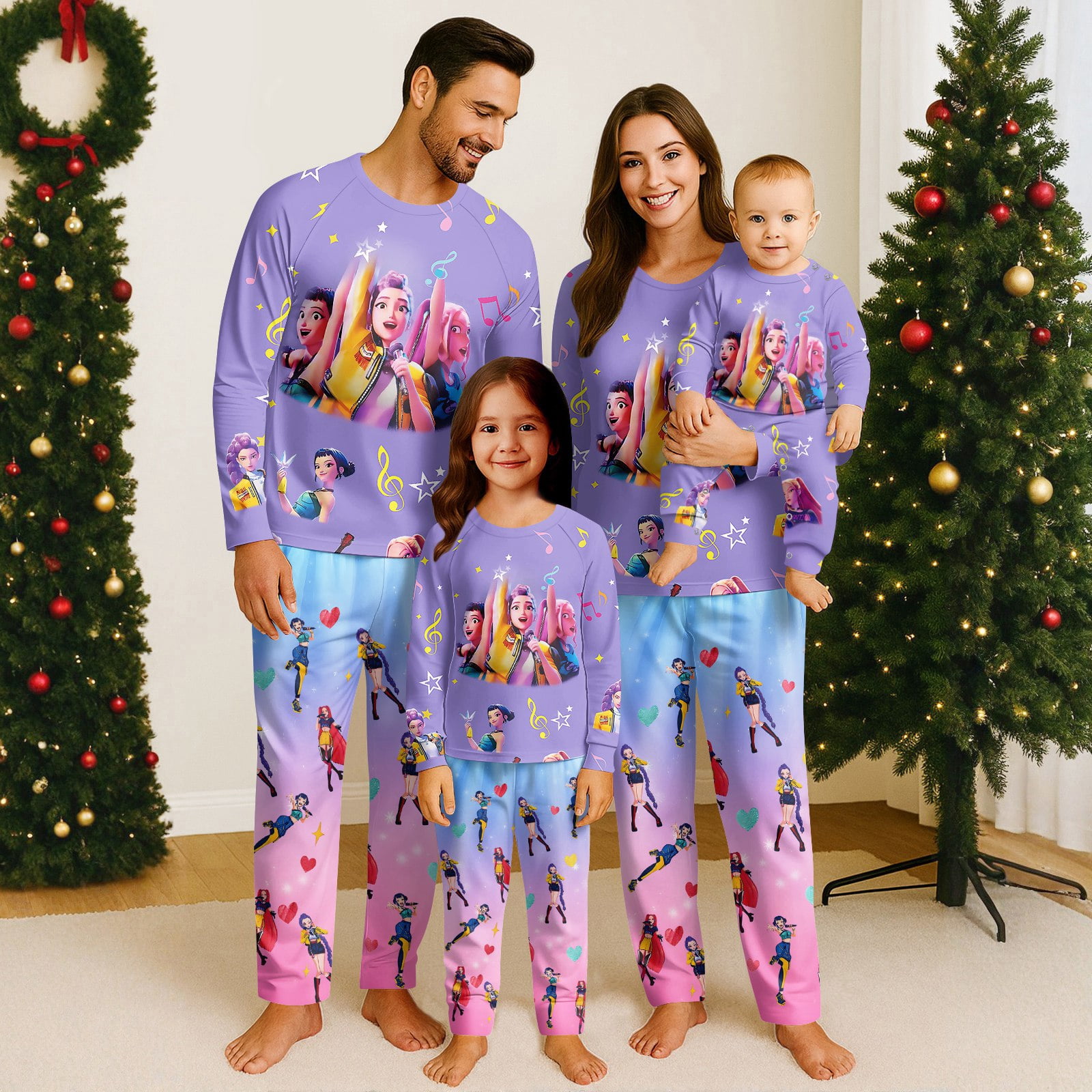 2025 Fun Holiday Pjs Sleepwear Loungewear, Pop Stars Family Matching ...