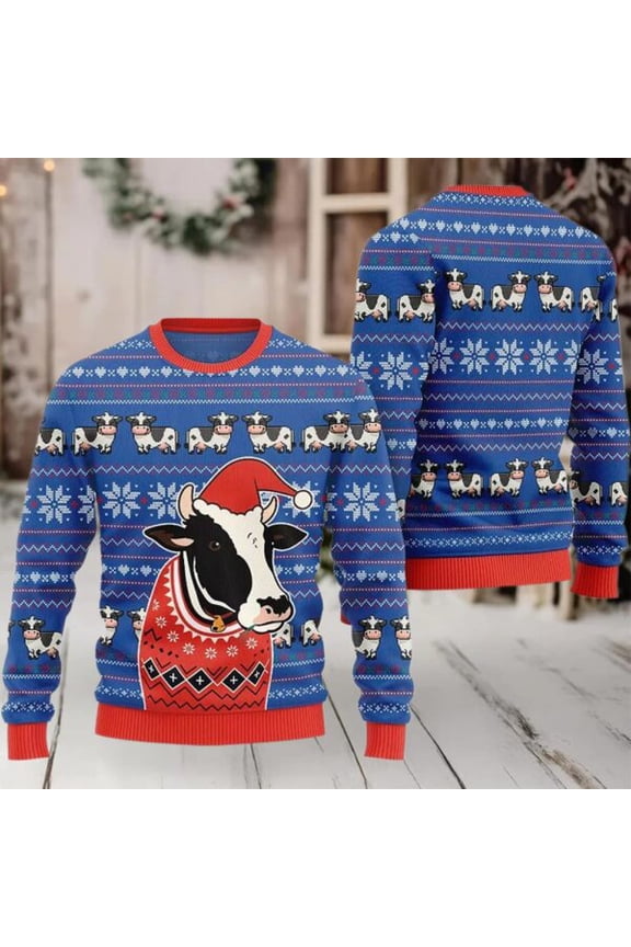 2025 Funny Cow Christmas Sweater