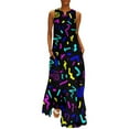 thumbnail image 1 of 2025 Geometric 80S Dress Summer Vibrant Retro Style Graffiti Street Wear Casual Long Dresses Lady Graphic Trendy Maxi Dress Big Size, 1 of 6