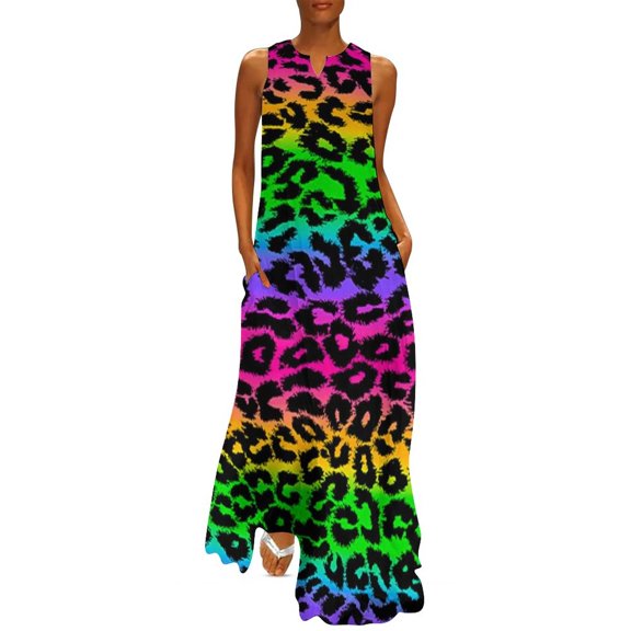 2025 Geometric 80S Dress Summer Vibrant Retro Style Graffiti Street Wear Casual Long Dresses Lady Graphic Trendy Maxi Dress Big Size