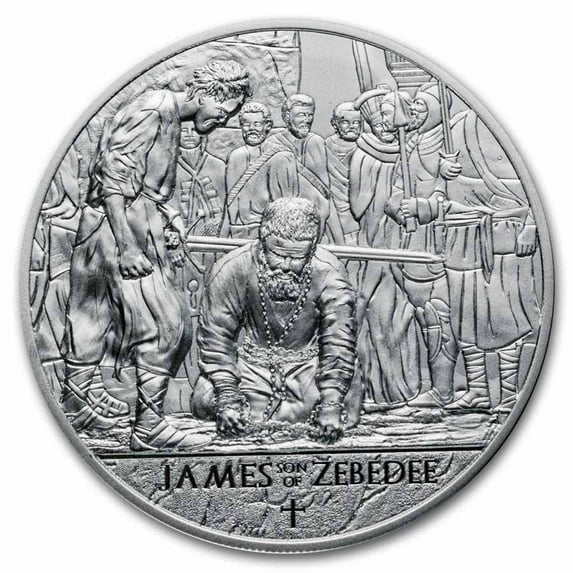 2025 Ghana 1 oz Ag Martyrdom of the 12 Apostles: James (Box/COA)