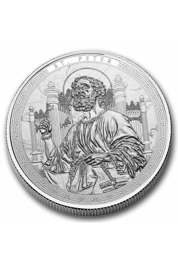 2025 Ghana 1 oz Silver Patron Saints St. Peter (Box/COA)