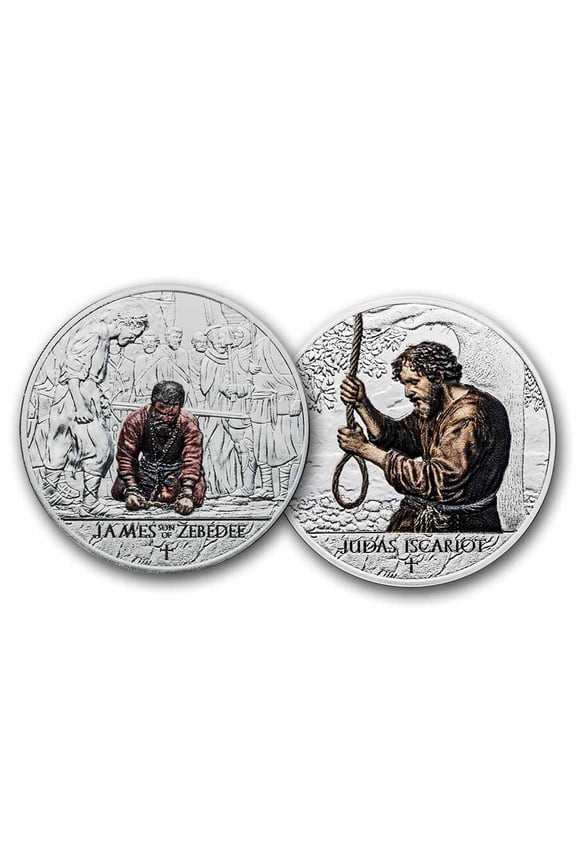 2025 Ghana The 12 Apostles Judas & James 2-Coin Set (Colorized)