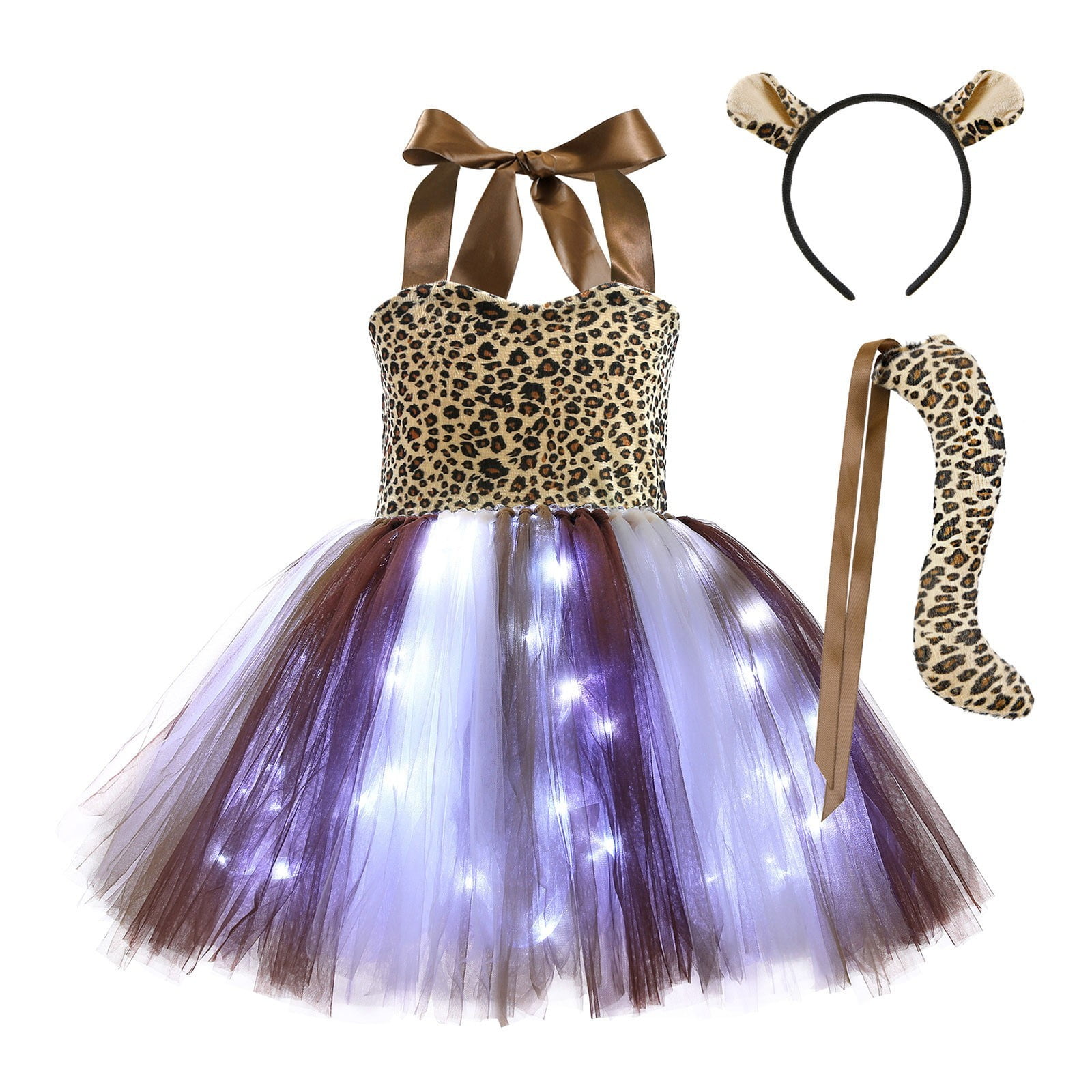 2025 Girls Essentials Dresses Glow In The Dark With Illuminating Party Tutu Fashion Sundress Size 2-3 Years