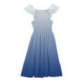 thumbnail image 1 of 2025 Girls Essentials Dresses Gradient Summer Cute Double Layer Ruffle Sleeve Smocked Flowy 4 16 Years Fashion Outfits Size 4-5 Years, 1 of 6