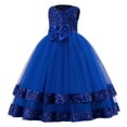 thumbnail image 1 of 2025 Girls Essentials Dresses Sequined Bow Evening Gown Long Sleeve PartyBirthday Pageant Stage Permance Plus Size Dress Size 7-8 Years, 1 of 7