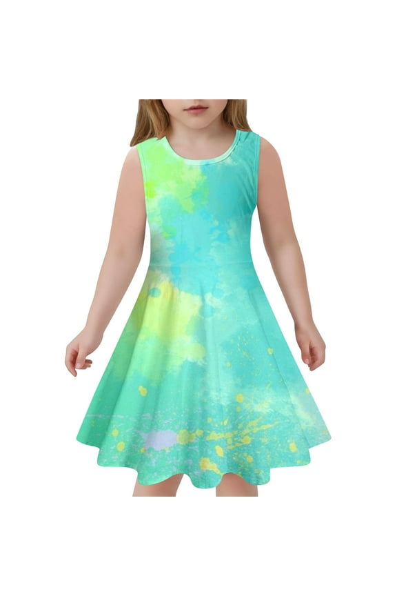 2025 Girls Essentials Dresses Stylish Everyday Sleeveless Maxi Ages 4 13 Perfect Summer Outings With S als Easy Care Machine Washable Princess Dress