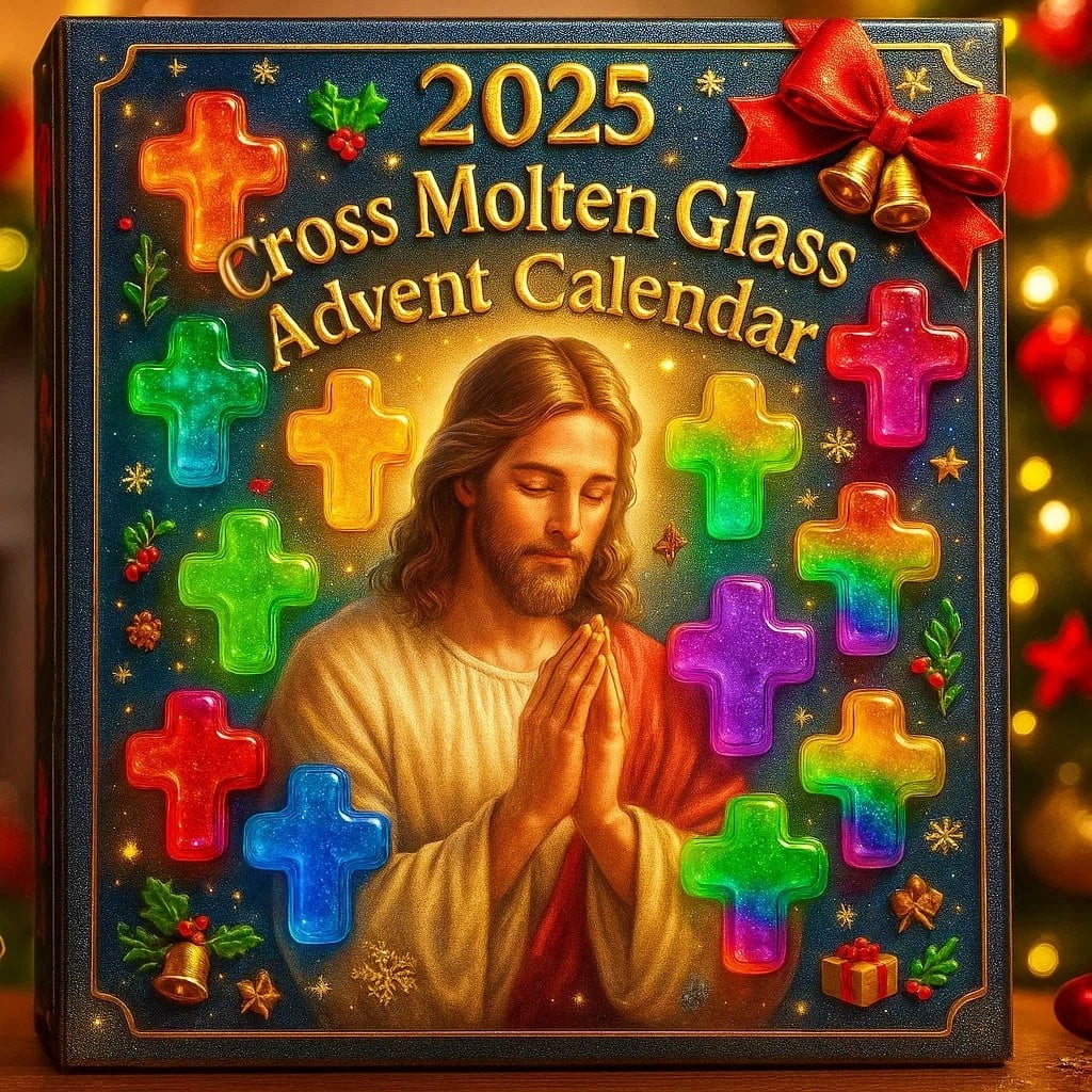 2025 Glass Pocket Advent Calendar – 24-Day Christmas Countdown with Inspirational Bible Verses – Christian Holiday Tree Ornament Decor for Kids and Adults Home New Year Party Hanging Gift