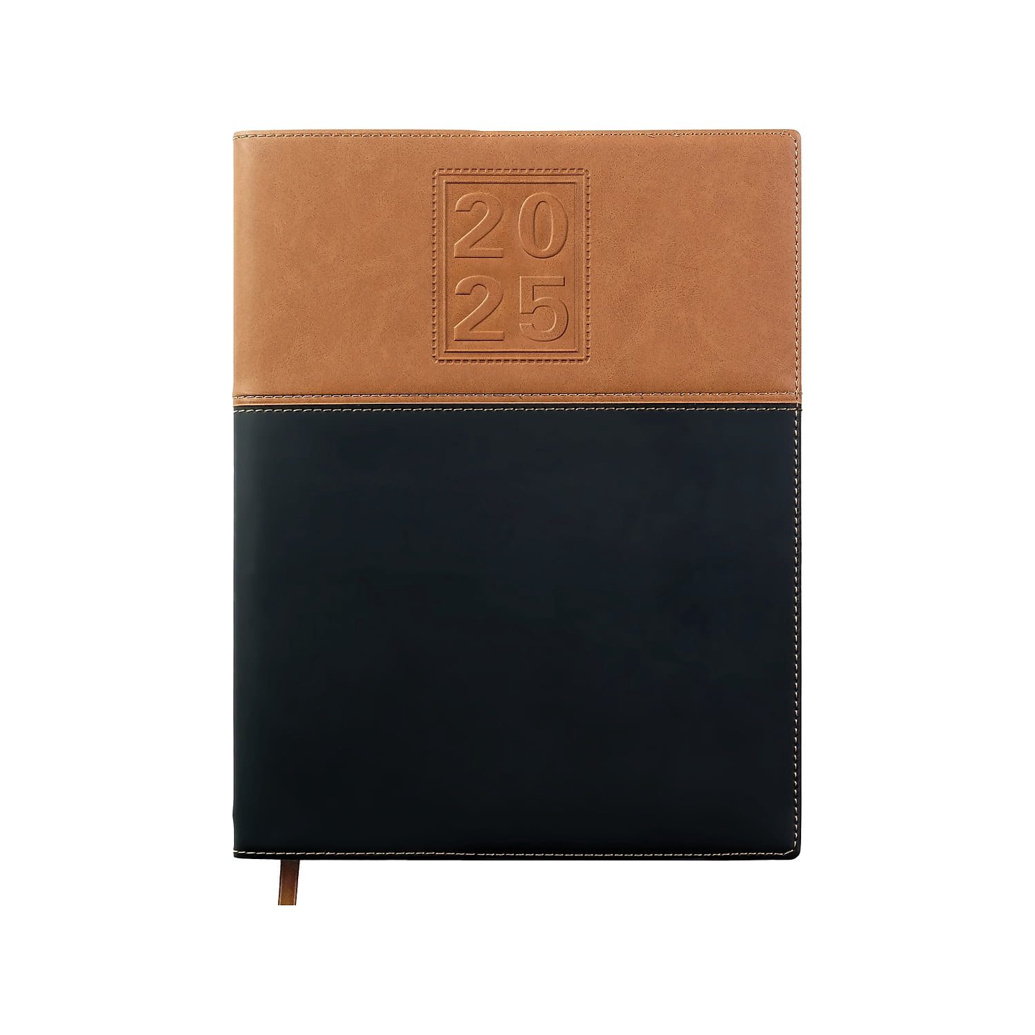 Book Calendar Model Manager 2025 Planner - Weekly View, Faux Leather Cover, 205x260mm, Trilingual (German, English, French)