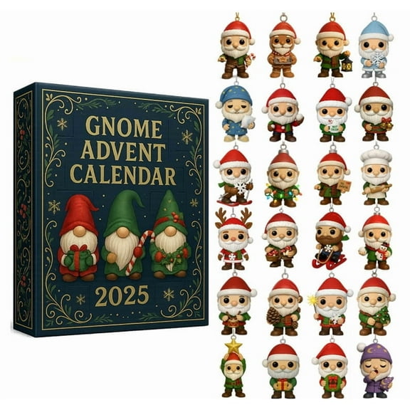 2025 Gnome Christmas Advent Calendar – 24-Day Countdown Box with Surprise Compartments – Whimsical Holiday Gift for Kids & Family