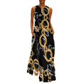 thumbnail image 1 of 2025 Gold Chains Dress Jewelry Print Elegant Maxi Dress V Neck Pattern Bohemia Long Dresses Street Fashion Oversized Vestido, 1 of 6
