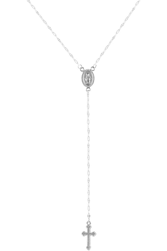 2025 Gold Silver Women 2025 Jewelry New For Pro In-vogue New Rose Color Christian Cross Pendant Necklaces For Vintagereligious Rosary Long Necklace Clavicle Chian Fashion Accessories[c455]