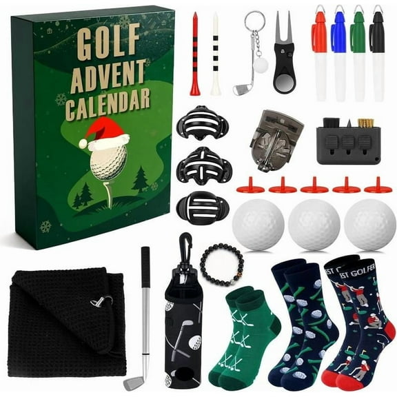 2025 Golf Advent Calendar – 24-Day Christmas Countdown Box with Mini Golf Accessories – Holiday Gift Set for Golf Lovers, Men, Women, Teens – Fun Collectibles & Surprises Inside