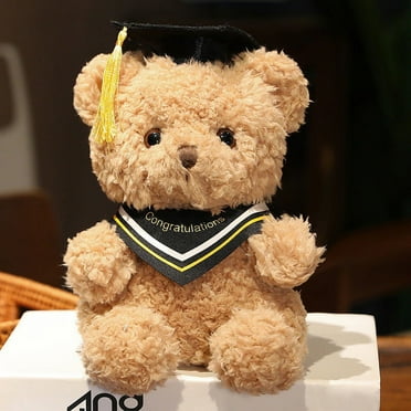 2025 Graduation Bear – 9 Inch Soft Plush Teddy with Black Cap & Sash, PP Cotton-Filled Huggable Keepsake for Grad Gifts, Decor, and Bedside Companionship (Includes Greeting Card & Gift Bag)