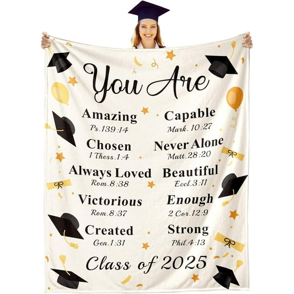 2025 Graduation Blankets, 2025 Graduation Decorations, Graduation Blankets Class of 2025, 2025 Graduation Gifts for Her Him, Best Gifts for High School Seniors, Throw Blankets for Couch Bed 50" X 60"