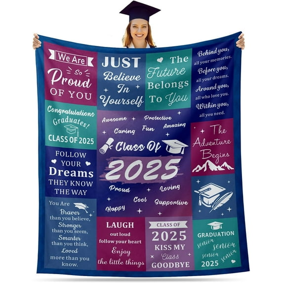 2025 Graduation Blankets for Women Men, Senior Class of 2025 Blankets Bulk, 2025 Graduation Throw Blankets, 2025 Graduation Decoration, Gifts for College Girls, High School Senior Night Gift 40x50
