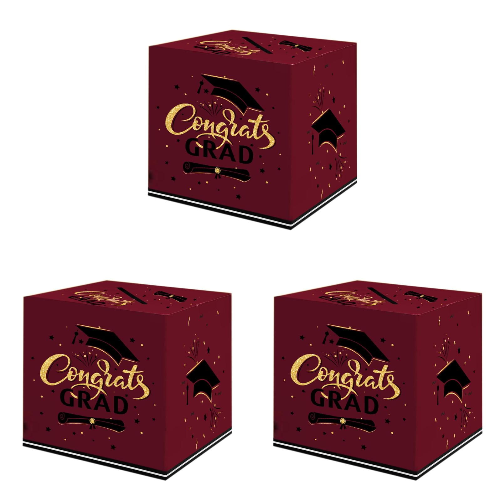 2025 Graduation Card Box 10x10 Inches - Foldable Decorative Gift Box ...