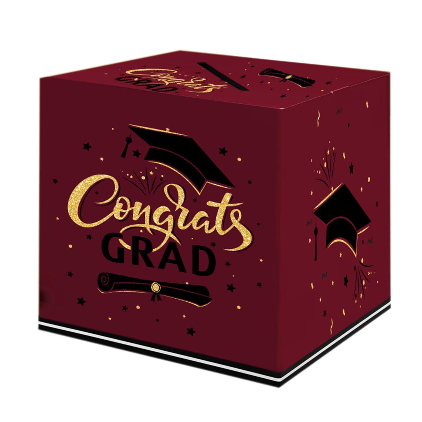 2025 Graduation Card Box 10x10 Inches - Foldable Decorative Gift Box ...