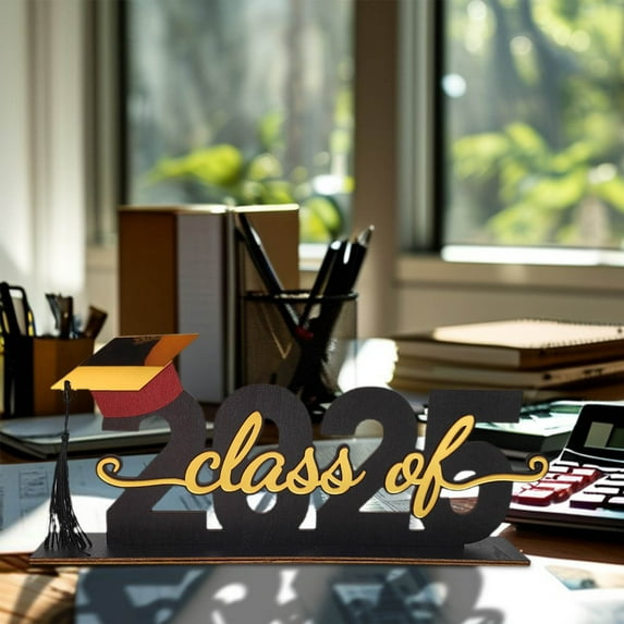 2025 Graduation Decorations, Class of 2025 Congrats Grad Wooden Table Centerpieces, Graduation Table Toppers Decorations, Wooden Desktop Ornaments, Congratulate Tiered Tray Decor Graduation Decor A-2