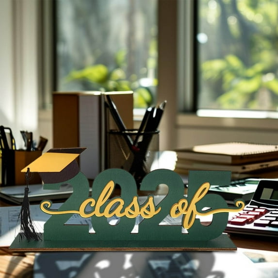 2025 Graduation Decorations, Class of 2025 Congrats Grad Wooden Table Centerpieces, Graduation Table Toppers Decorations, Wooden Desktop Ornaments, Congratulate Tiered Tray Decor Graduation Decor A4